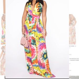 Water color maxi dress